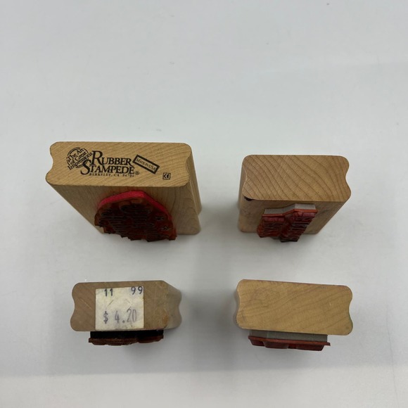 Vintage Rubber Stamp Lot 4 Happy Birthday Design Rubber Stampede Junk Journaling - Picture 5 of 6